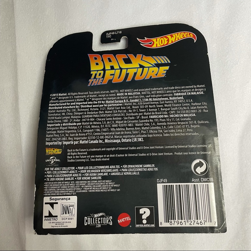 Hot Wheels Back to the Future Toy Car (NEW IN PACKAGE) - Picture 3 of 5